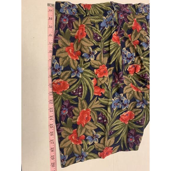 Shorts 14 Bermuda Length Hawaiian Linen Blend Ladies 30 Karen Scott High Rise - Picture 11 of 13